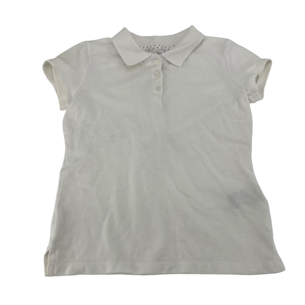 Old Navy White Short Sleeve Collared Uniform Polo Shirt Size Small (6/7) Girl’s